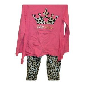 NWT Garanimals 5T Color Block Leopard Print Pink 2 Piece Set NEW